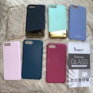 iPhone 7/8 Plus Cases + Glass Screen Protector